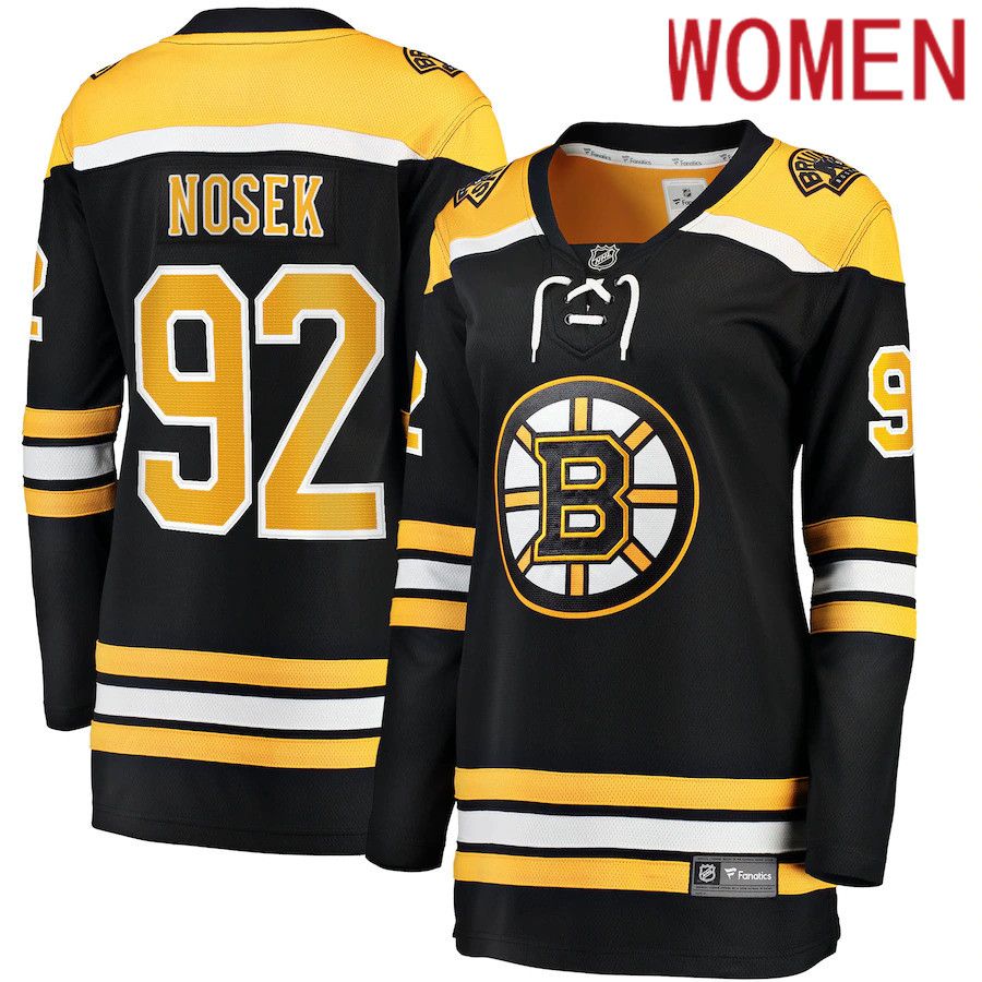 Women Boston Bruins #92 Tomas Nosek Fanatics Branded Black Home Breakaway Player NHL Jersey-0